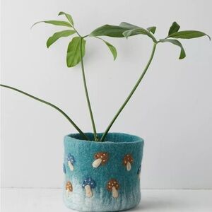 UO Mushroom Felted Planter Cover, Green, NWT